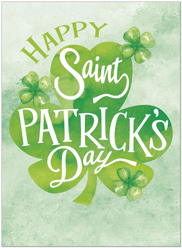 Select a verse or write your own. Watercolor St. Patrick's Day Card D1453U-Y